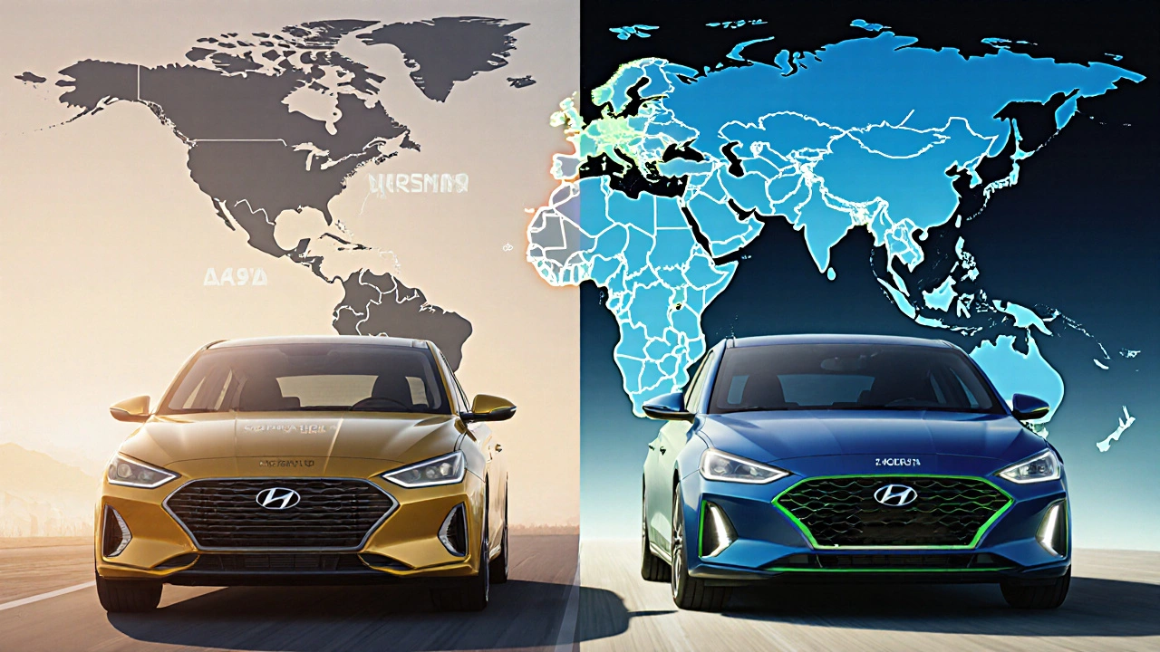 Dvě verze Hyundai i30 z Koreje a Slovinska s mapou evropské a asijské výroby