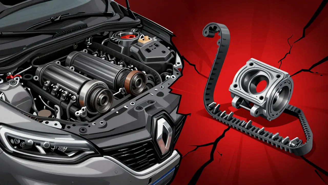 Srovnání zdravého a poškozeného motoru po přetržení rozvodového pásu.