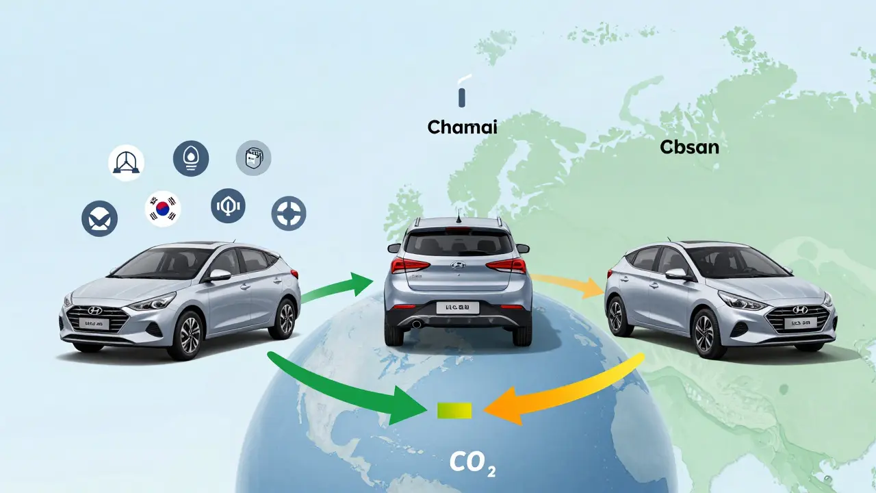 Tři verze Hyundai i20 z Česka, Indie a Koreje s různými výbavami a emisemi CO2.