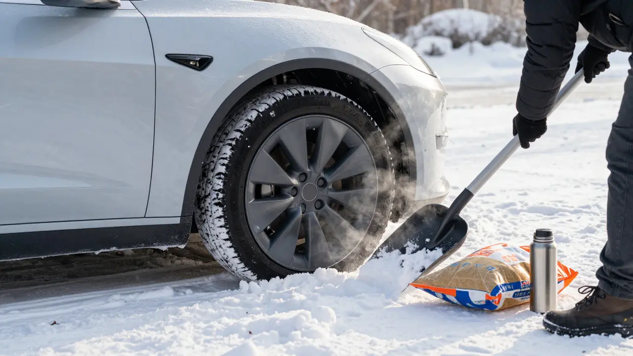 Jak vyhrabat zapadlé auto: průvodce pro Tesla modely v zimě