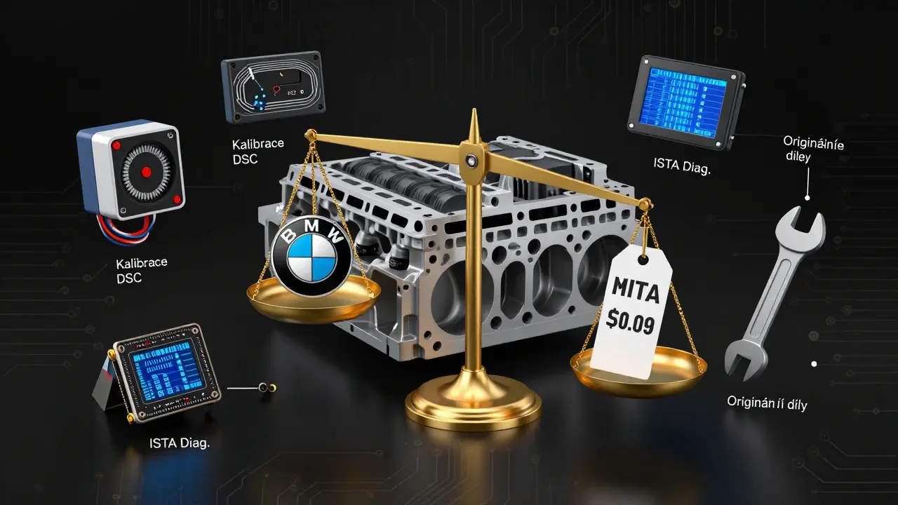 Kompletní BMW motor s elektronickými komponenty a váhovým porovnáním ceny a kvality.