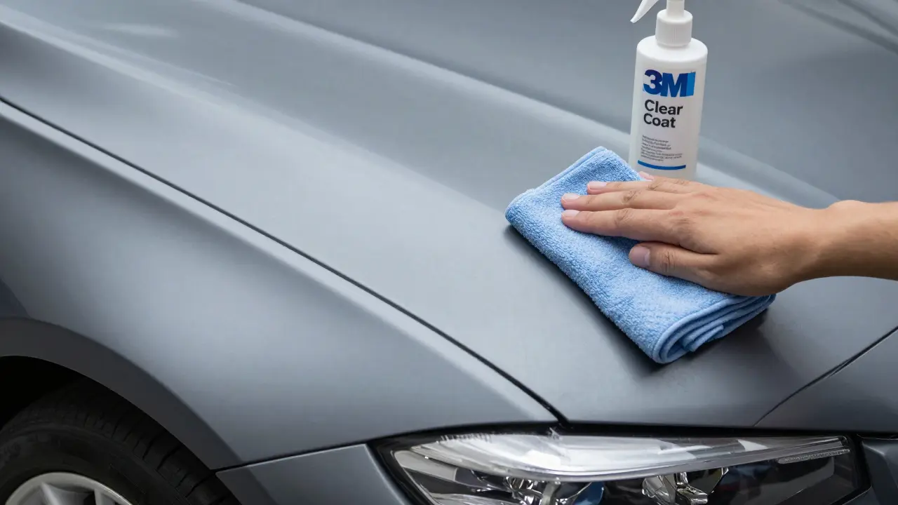 Poškozený plastový plášť BMW po opravě a polerování s dokonalým přizpůsobením povrchu.