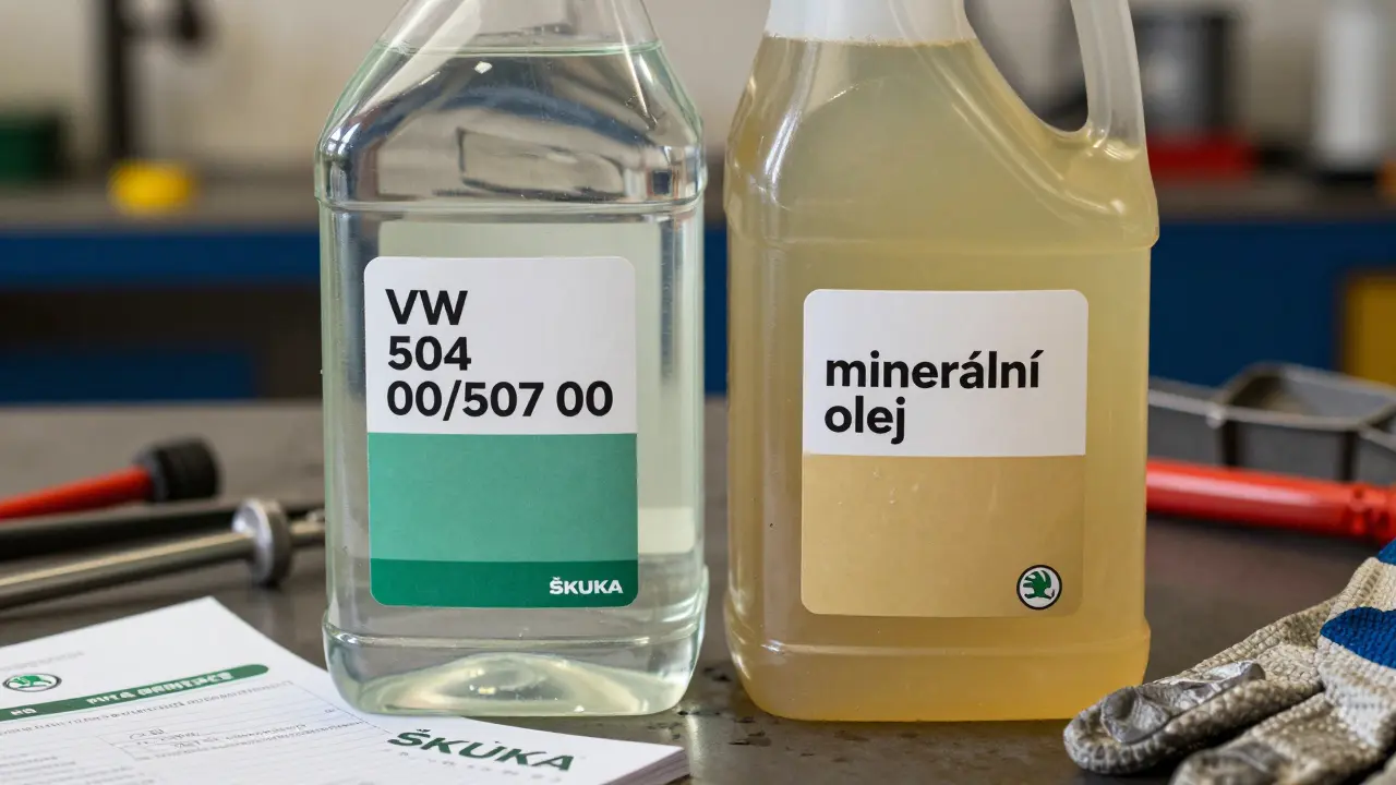 Porovnání syntetického a minerálního oleje v servisním prostředí