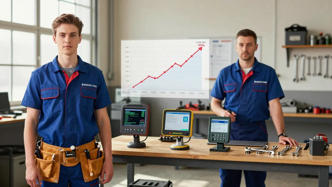 Průběh kariéry automechanika v Česku od učňe až po vlastního majitele servisu.